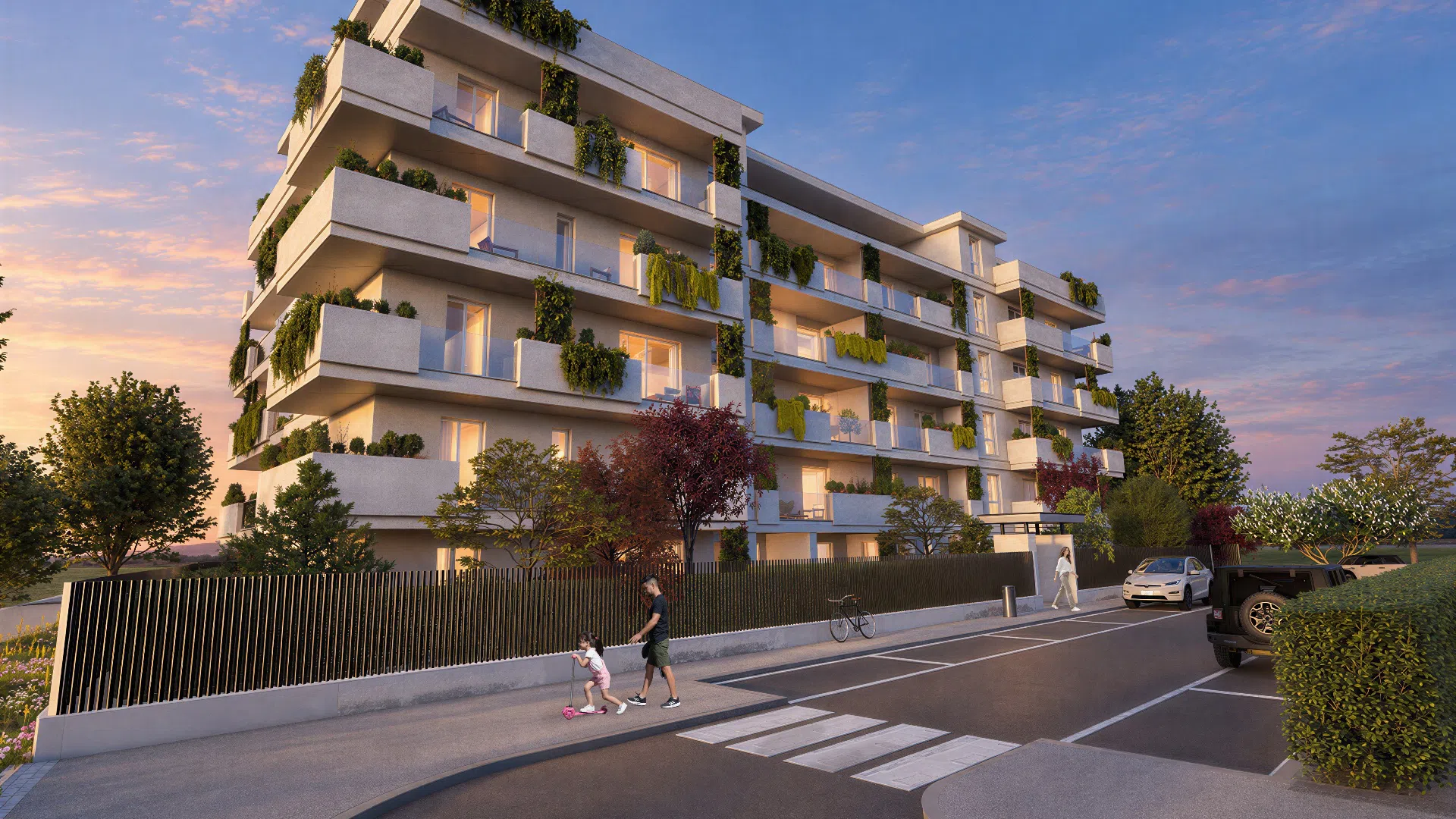 Exterior view of the Euclidya development, featuring new-build apartments in Monza’s Libertà district